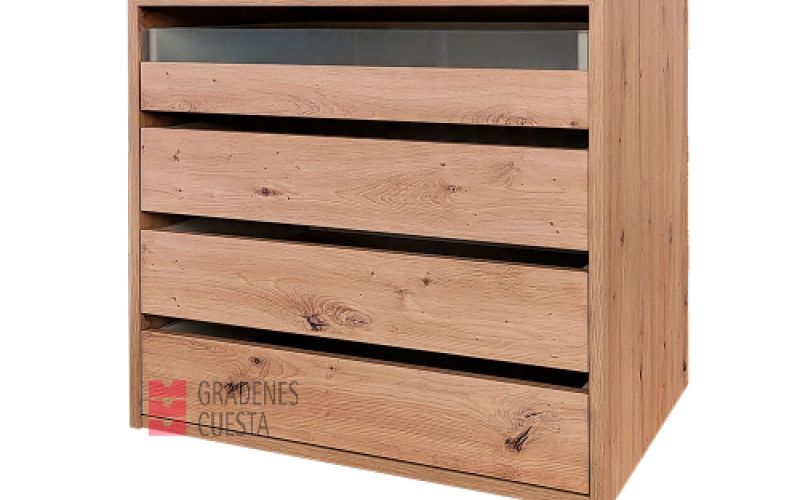 Cajonera con cuatro cajones de color haya