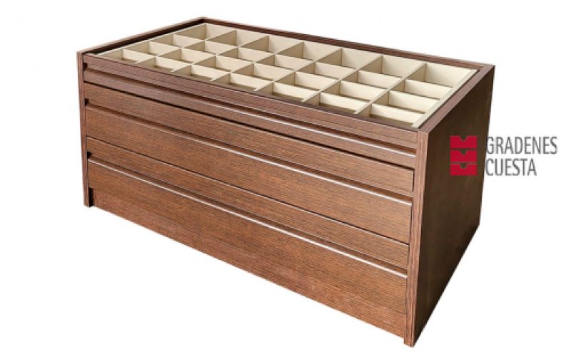 Interior de cajonera con variante de celdillas