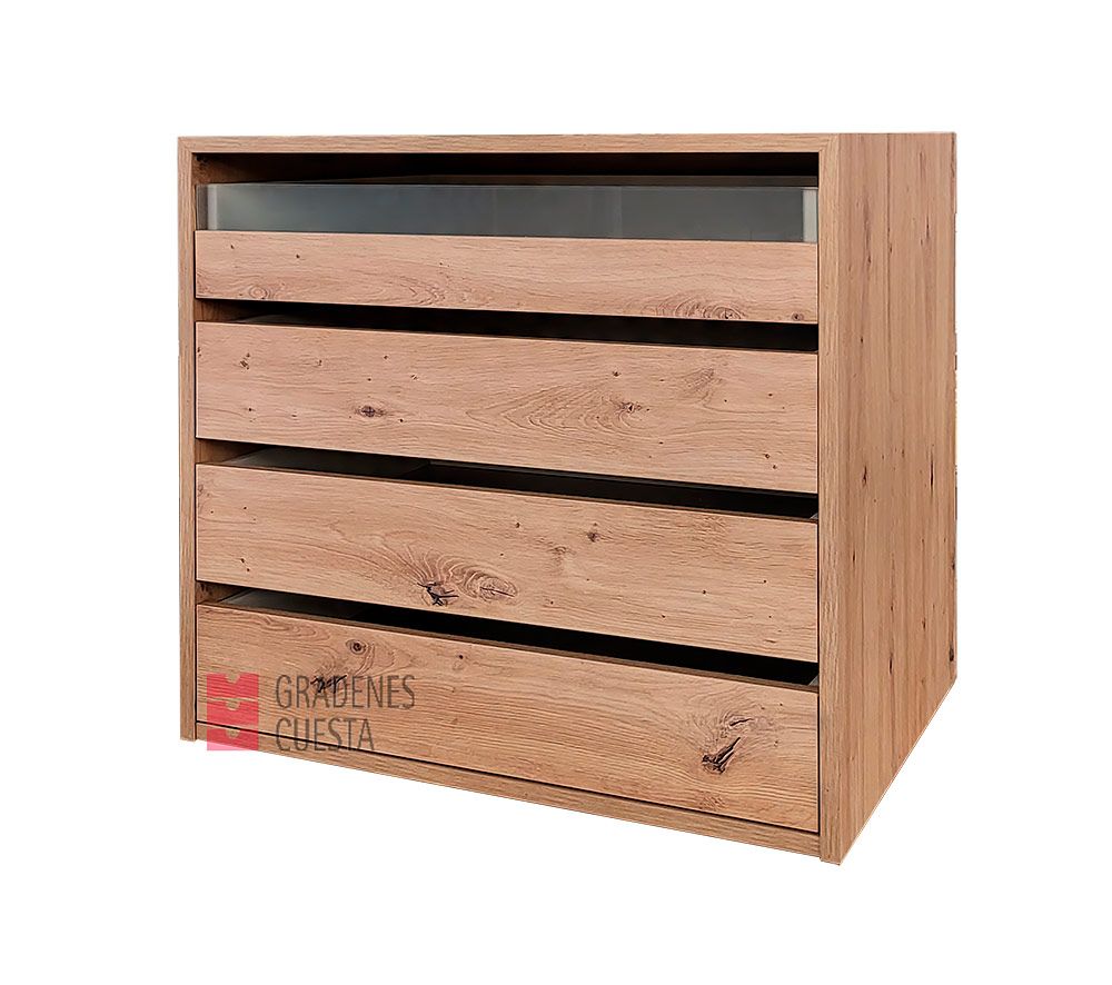 Cajonera con cuatro cajones de color haya